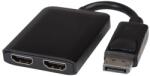 PremiumCord DisplayPort 1.2 2x HDMI Átalakító Fekete KPORTAD18 (KPORTAD18)