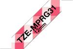 Brother TZE-MPRG31, Banda Etichete Laminata Cu Model, Negru Pe Rosu Cadrilat, 12MM (TZEMPRG31_OEM)