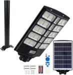 Rixme Lampa Solara Stradala Rixme 1500W, cu Telecomanda, Senzor de Miscare PIR, IP67, Iluminat Exterior pentru Curte, Alei, Parcare, Montaj pe Stalp sau Perete, Autonomie Extinsa, 15 Module LED (23349-7#150