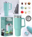  Thermo Bögre Termosz Szívószállal Türkiz Rozsdamentes Acél Fogantyú 1200 ML (5904610818701)