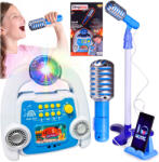 Stator Karaoke Mikrofon Gyerekeknek Állványon Mp3 Led Szintetizátor Ajándék (Y299N)