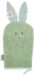 EKO Pamut Füles Mosdókesztyű Bunny Olive Green 20x15cm - Gyengéd Tisztításhoz és Kényelmes Fürdetéshez