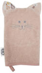 EKO Pamut Füles Mosdókesztyű Cat Rose Pink 20x15cm - Gyengéd Tisztításhoz és Kényelmes Fürdetéshez