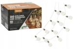 GardenLine Napelemes Kerti Girland 20 Led Fénylánc Díszes Nagy Izzók 5, 8m (SOL3545)
