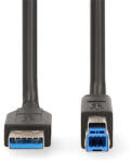Nedis CCGB61100BK20 USB 3.2 Gen 1 | USB-A Dugasz - USB-B Dugasz | 5 Gbps | Nikkelezett | 2, 00 m (CCGB61100BK20)