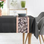 Takoy Set față de masă și traversă negru-bej 140x260 cm ANITA 1, decorată cu model floral fin Fata de masa