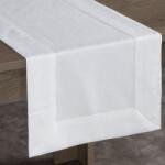 Takoy Traversă de masă 40x180 cm albă decorată cu tiv decorativ- ANABEL Fata de masa