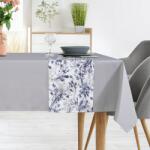 Takoy Set față de masă și traversă gri deschis și alb, 140x260 cm ANITA 3, decorată cu model floral fin Fata de masa