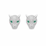 ElectraStore Cercei Argintii Cu Cristale Zirconia Panthere (C4890)