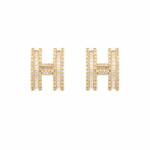 ElectraStore Cercei Aurii Cu Cristale Zirconia Hermina (C4887)