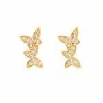 ElectraStore Cercei Argint Butterfly Placati Cu Aur Galben (C4894)