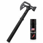 Depox Set topor si spray paralizant chili, DEPOX®, otel inoxidabil, negru, 42 cm/ 60 ml (1092)