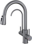 Welland Clearwater 3 utas / vízszűrős mosogató csaptelep - kihúzható zuhanyfej (gunmetal) (S-6053QH)