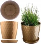 Kadax Műanyag Virágtartó Állvány Virágtartó 16cm Arany Tömör (K96)
