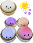  Dumpling squishy, gőzgombóc antistressz játék, normál (8, 5 cm), fehér, napfényre vagy UV fényre színváltós, többféle (KPD-DG-NORM-8) - mesescuccok