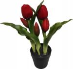 Saska garden Dekoráció Mesterséges Tulipánok Cserépben Piros 23cm (1047768)