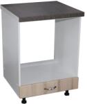Spectral Mobila Corp pentru cuptor incorporabil cu sertar Zebra, Alb/MDF Sonoma, cu blat beton, 60 x 85 x 60 cm