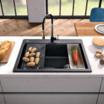 CookingAid Chiuveta granit CookingAid Cube ON3322 Workstation , negru metalic, quartz compozit (5604315331450) Chiuveta