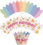Dekora Coșulețe pentru brioșe cu topper - Happy Birthday 6 buc