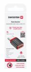 SWISSTEN DataGUARD USB-C (hím)/USB-C (női) töltőadapter adatzárral - fekete színben (73501220)