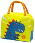 Flippy Geanta Termoizolanta pentru Copii, Flippy, 23x13x19 cm, Model Imprimeu Dinozaur, din Folie de Aluminiu si Panza Oxford, Albastru/Galben (131638)