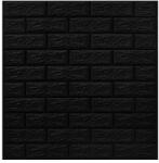 Flippy Set 10 Placi Tapet 3D, Flippy, 70 x 77 cm, Grosime 3 mm, din Polietilena, Model Caramida, Suprafata acoperita 5.3 mp, Negru (128797)