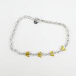 Jolie Bratara pentru Copii, Jolie, Argint 925, Model Fluture, cu Email si Zirconiu, 21 cm/4.4g Argintiu/Galben (125950)