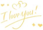 Flippy Autocolant I love You, Flippy, Tematica Iubire, 21x29 cm, Auriu (131266)