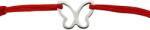 Flippy Martisor Bratara Argint 925, Jolie, Model Fluture, Martisor de 1 Martie, cu Snur Rosu, Argintiu (165568)