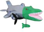 Flippy Jucarie Moale de Plus Italian Brainrot, Flippy, cu Agatatoare, Model Bombardiro Crocodilo Avion, Jucarie Moale pentru Copii, 28 x 10 cm, Verde (161920)