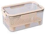 Flippy Cutie pentru Depozitare Alimente, Flippy, de Uz Casnic, 2 Compartimente, Zona pentru Gheata, Mentinere Fresh, cu Maner, Material PET, 23x15x10.8 cm, Bej (131518)