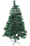 Flippy Brad artificial de Craciun tip pin inzapezit, inaltime 180 cm, diametru 105 cm, 260 ramuri cu ace 3D 12 cm, Flippy, verde cu varfuri ninse, suport metalic inclus (111176)