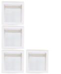 Flippy Set 4 Cutii pentru Baloane, Flippy, Model Simplu, Tematica Aniversare, Cuburi Decorative din Plastic, Accesorii pentru Petrecere, 30 x30 cm, Transparente Contur Alb (130380)