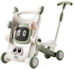 Flippy Antemergator pentru Copii 8 in 1, Flippy, Multifunctional, cu Maner de Impingere Detasabil, Scuter, Trotineta, Scaun Reglabil, Tavita Detasabila, Stabil, Antiderapant, 4 Roti, 56x44x64cm, 9-12 Luni, V