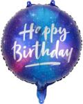 Flippy Balon din Folie Metalizata, Flippy, Mini Figurina Rotunda, Model Cer Instelat, Happy Birthday, Tematica Aniversare, 45 cm, Ambalaj Individual, Pai Inclus, Umflare cu Aer sau Heliu, Multicolor (127391)