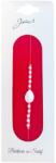 Jolie Martisor Bratara cu Sidef, Jolie, Model Petala, cu Snur Rosu, Margele Alb/Rosu, Ambalaj de Carton (165771)