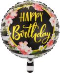 Flippy Balon din Folie Metalizata, Flippy, Figurine, Model 4, Happy Birthday, Tematica Aniversare, 45 cm, Ambalaj Individual, Pai Inclus, Umflare cu Aer sau Heliu, Multicolor (127309)