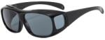Flippy Ochelari de Soare, Flippy, Polarizati, pentru Condus, Ciclism, cu Posibilitatea Purtarii peste Ochelarii de Vedere, 400 UV, cu Lentila Neagra pentru Protectie, Rama Neagra, 15x5 cm (126161)