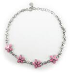 Jolie Bratara pentru Copii, Jolie, Argint 925, Model Floare, cu Email si Zirconiu, 21 cm/4.5g Argintiu/Roz (166590)