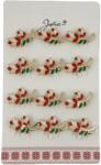Jolie Set 12 Brose Martisor Primavara Lalele cu Motiv Traditional, Jolie, Brose din Metal, Aspect Lacuit, 2, 5 x 1, 5 cm per Unitate, Rosu (128304)