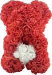 Flippy Ursulet din Flori, Flippy, Ursulet din Trandafiri de spuma, Ursuletul 17 x 17 x 23 cm / Cutia Trasparenta 19 x 19 x 28 cm, Rosu (164620)