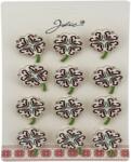 Jolie Brose Martisor, Jolie, Set 12 Bucati, Model Trifoi Traditional, Metal, 3 cm, Alb (134050)