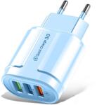 Flippy Incarcator Rapid QC3.0, Flippy, 3 Porturi USB, 2.1A, 18W, din ABS, Protectie Supraincalzire, Gama Macarons, Albastru (161526)