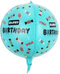 Flippy Balon din Folie Metalizata, Flippy, Figurine 4D, Model Happy Birthday, Tematica Aniversara Bombonele, 63x24 cm, Ambalaj Individual, Pai Inclus, Umflare cu Aer sau Heliu, Blue (127296)
