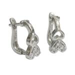 Jolie Silver Cercei din Argint 925, Jolie Silver, pentru Dama, Model Tortite Cu Doua Inimi, 1.99 g, Design Fin si Romantic, Argintiu (126006)