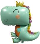 Flippy Balon din Folie Metalizata, Flippy, Figurina Dinozaur, Tema Animalute, 75-80 cm, Ambalaj Individual, Pai Inclus, Umflare cu Aer sau Heliu, Verde (130940)
