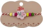 Jolie Bratara Martisor pentru Copii, Jolie, Pandativ Floare, cu Margele Multicolore, Snur Alb/Rosu, Roz/Multicolor (128143)