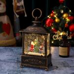 Flippy Decoratiune Craciun, Tip Felinar, Figurine Mos Craciun cu Baietel, 3 Moduri, Functie Muzicala, Zapada in Miscare, Functioneaza Cu Baterii ( 3 x AA neincluse), Cablu USB (Inclus), Model Vintage Negru -