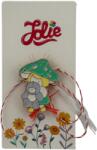 Jolie Martisor pentru copii, Jolie, Material Metal, Ambalaj Carton cu Design, Dimensiune Brosa Aproximativ 2x2 cm, Multicolor, Model Ciuperca si Ursulet (134726)