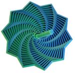 Flippy Jucarie Decompresie, Flippy, Model Stea 3D, DuoChrome, Maner Spirala, Turn Magic Geometric, Multiple Forme, Anti-stress, 11 cm, Verde/Albastru (164015)